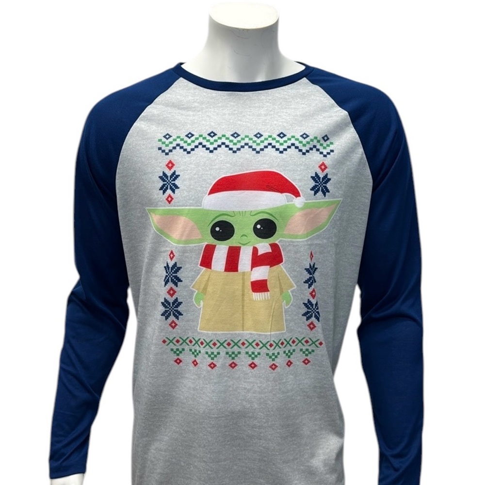 Star Wars Briefly Stated Christmas Baby Yoda Shirt Long Sleeve Raglan Shirt MD